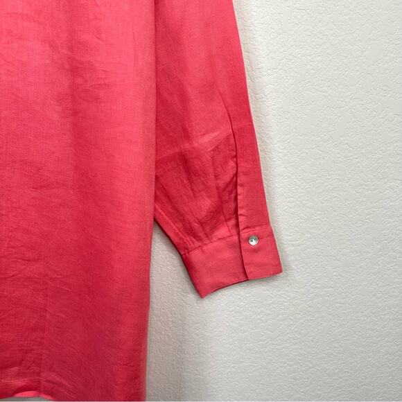 NEW  J.Jill 100% Linen Tunic  Light Papaya  Size 1X - Picture 10 of 14